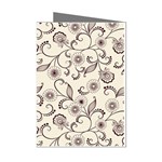 White And Brown Floral Wallpaper Flowers Background Pattern Mini Greeting Cards (Pkg of 8)