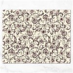 White And Brown Floral Wallpaper Flowers Background Pattern Rectangular Jigsaw Puzzl