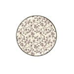 White And Brown Floral Wallpaper Flowers Background Pattern Hat Clip Ball Marker