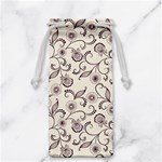 White And Brown Floral Wallpaper Flowers Background Pattern Jewelry Bag