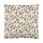 White And Brown Floral Wallpaper Flowers Background Pattern Standard Cushion Case (One Side)