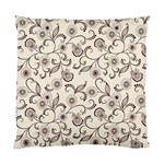 White And Brown Floral Wallpaper Flowers Background Pattern Standard Cushion Case (Two Sides)