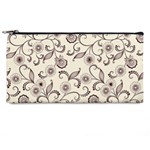 White And Brown Floral Wallpaper Flowers Background Pattern Pencil Case