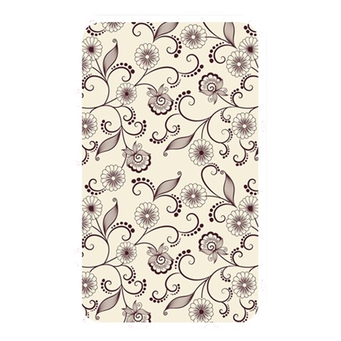 White And Brown Floral Wallpaper Flowers Background Pattern Memory Card Reader (Rectangular) from ArtsNow.com Front