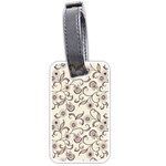 White And Brown Floral Wallpaper Flowers Background Pattern Luggage Tag (one side)