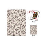 White And Brown Floral Wallpaper Flowers Background Pattern Playing Cards Single Design (Mini)