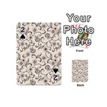 White And Brown Floral Wallpaper Flowers Background Pattern Playing Cards 54 Designs (Mini)