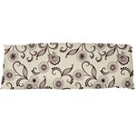 White And Brown Floral Wallpaper Flowers Background Pattern Body Pillow Case Dakimakura (Two Sides)