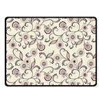 White And Brown Floral Wallpaper Flowers Background Pattern Two Sides Fleece Blanket (Small)