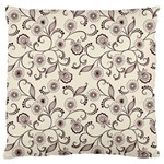 White And Brown Floral Wallpaper Flowers Background Pattern Standard Premium Plush Fleece Cushion Case (Two Sides)