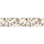 White And Brown Floral Wallpaper Flowers Background Pattern Small Premium Plush Fleece Scarf
