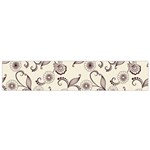 White And Brown Floral Wallpaper Flowers Background Pattern Small Premium Plush Fleece Scarf