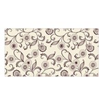 White And Brown Floral Wallpaper Flowers Background Pattern Satin Shawl 45  x 80 