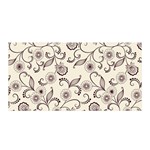 White And Brown Floral Wallpaper Flowers Background Pattern Satin Wrap 35  x 70 