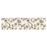 White And Brown Floral Wallpaper Flowers Background Pattern Oblong Satin Scarf (16  x 60 )