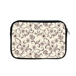 White And Brown Floral Wallpaper Flowers Background Pattern Apple MacBook Pro 15  Zipper Case