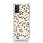 White And Brown Floral Wallpaper Flowers Background Pattern Samsung Galaxy S20 6.2 Inch TPU UV Case