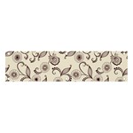 White And Brown Floral Wallpaper Flowers Background Pattern Banner and Sign 4  x 1 