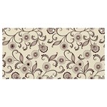 White And Brown Floral Wallpaper Flowers Background Pattern Banner and Sign 4  x 2 