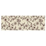 White And Brown Floral Wallpaper Flowers Background Pattern Banner and Sign 6  x 2 