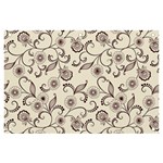 White And Brown Floral Wallpaper Flowers Background Pattern Banner and Sign 6  x 4 