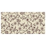 White And Brown Floral Wallpaper Flowers Background Pattern Banner and Sign 8  x 4 