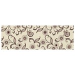 White And Brown Floral Wallpaper Flowers Background Pattern Banner and Sign 9  x 3 