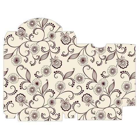 White And Brown Floral Wallpaper Flowers Background Pattern Playing Cards Single Design (Rectangle) with Custom Box from ArtsNow.com Poker Box