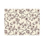 White And Brown Floral Wallpaper Flowers Background Pattern Premium Plush Fleece Blanket (Mini)