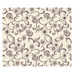 White And Brown Floral Wallpaper Flowers Background Pattern Premium Plush Fleece Blanket (Small)