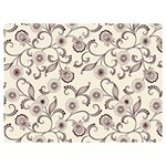 White And Brown Floral Wallpaper Flowers Background Pattern Premium Plush Fleece Blanket (Extra Small)