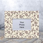 White And Brown Floral Wallpaper Flowers Background Pattern White Tabletop Photo Frame 4 x6 