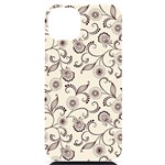 White And Brown Floral Wallpaper Flowers Background Pattern iPhone 14 Plus Black UV Print Case