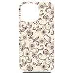 White And Brown Floral Wallpaper Flowers Background Pattern iPhone 14 Pro Max Black UV Print Case