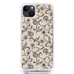 White And Brown Floral Wallpaper Flowers Background Pattern iPhone 14 Plus TPU UV Print Case