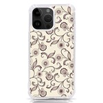 White And Brown Floral Wallpaper Flowers Background Pattern iPhone 14 Pro Max TPU UV Print Case