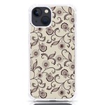 White And Brown Floral Wallpaper Flowers Background Pattern iPhone 13 TPU UV Print Case