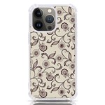 White And Brown Floral Wallpaper Flowers Background Pattern iPhone 13 Pro TPU UV Print Case