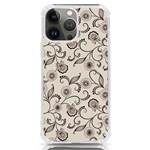 White And Brown Floral Wallpaper Flowers Background Pattern iPhone 13 Pro Max TPU UV Print Case