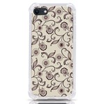 White And Brown Floral Wallpaper Flowers Background Pattern iPhone SE