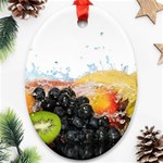 Variety Of Fruit Water Berry Food Splash Kiwi Grape Ornament (Oval)