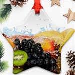 Variety Of Fruit Water Berry Food Splash Kiwi Grape Ornament (Star)