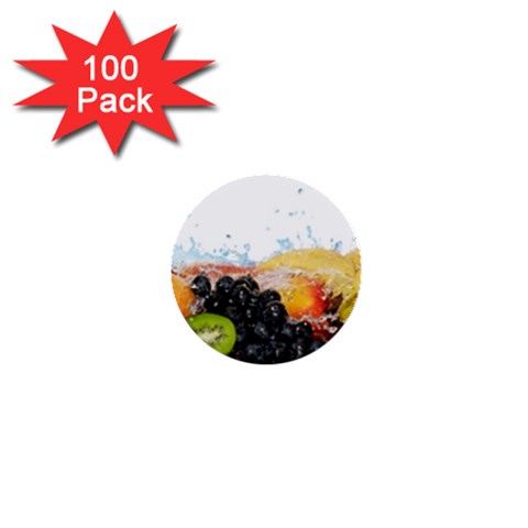 Variety Of Fruit Water Berry Food Splash Kiwi Grape 1  Mini Buttons (100 pack)  from ArtsNow.com Front
