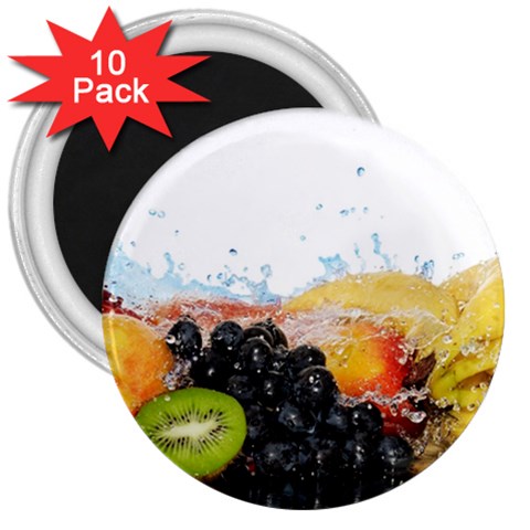 Variety Of Fruit Water Berry Food Splash Kiwi Grape 3  Magnets (10 pack)  from ArtsNow.com Front
