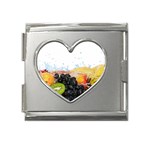 Variety Of Fruit Water Berry Food Splash Kiwi Grape Mega Link Heart Italian Charm (18mm)