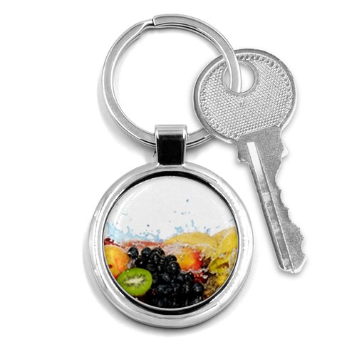 Variety Of Fruit Water Berry Food Splash Kiwi Grape Key Chain (Round) from ArtsNow.com Front