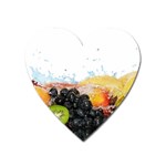 Variety Of Fruit Water Berry Food Splash Kiwi Grape Heart Magnet