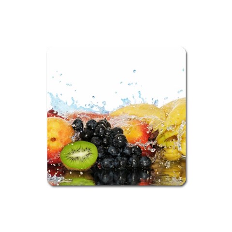 Variety Of Fruit Water Berry Food Splash Kiwi Grape Square Magnet from ArtsNow.com Front