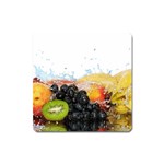 Variety Of Fruit Water Berry Food Splash Kiwi Grape Square Magnet