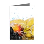 Variety Of Fruit Water Berry Food Splash Kiwi Grape Mini Greeting Card